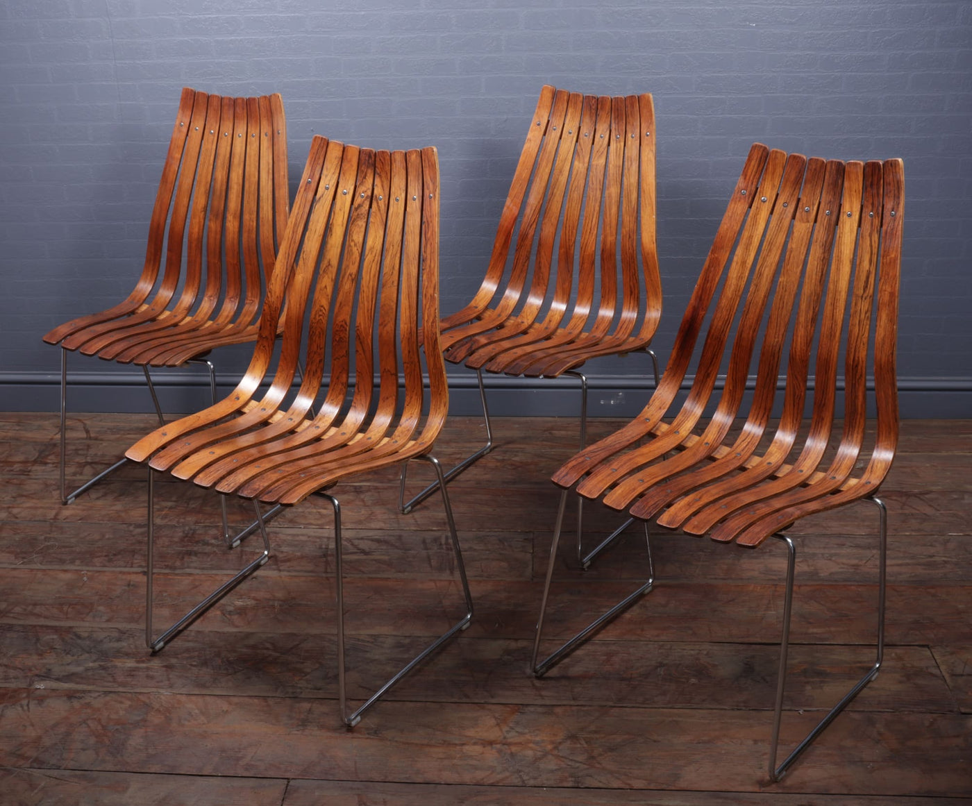 Mid Century Dining Chairs by Hans Brattrud for Hove Mobler, Set of 4