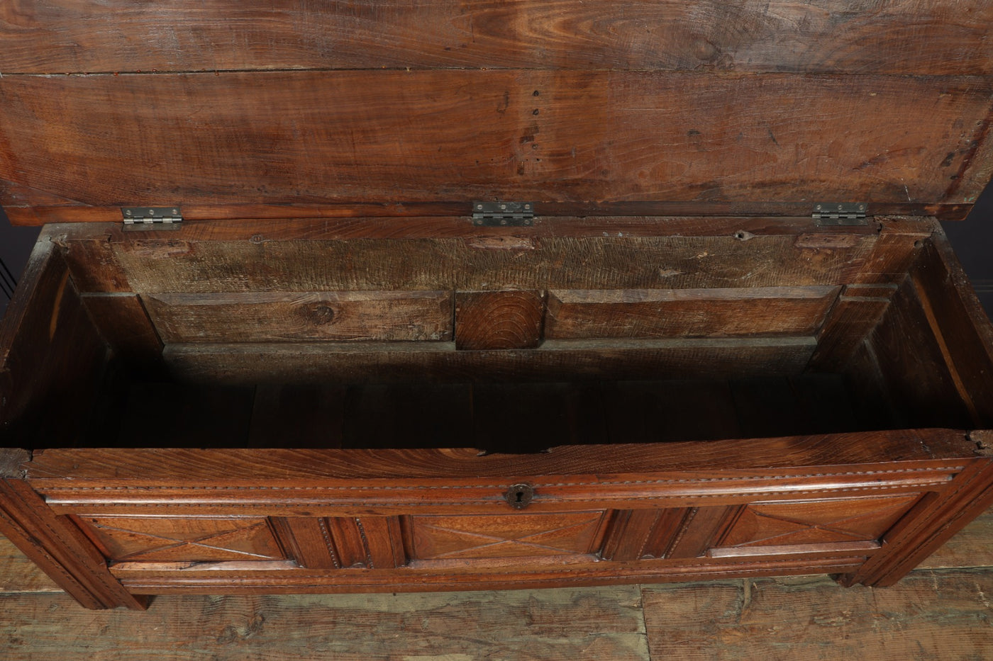 French Oak Coffer Blanket Box 19th Century