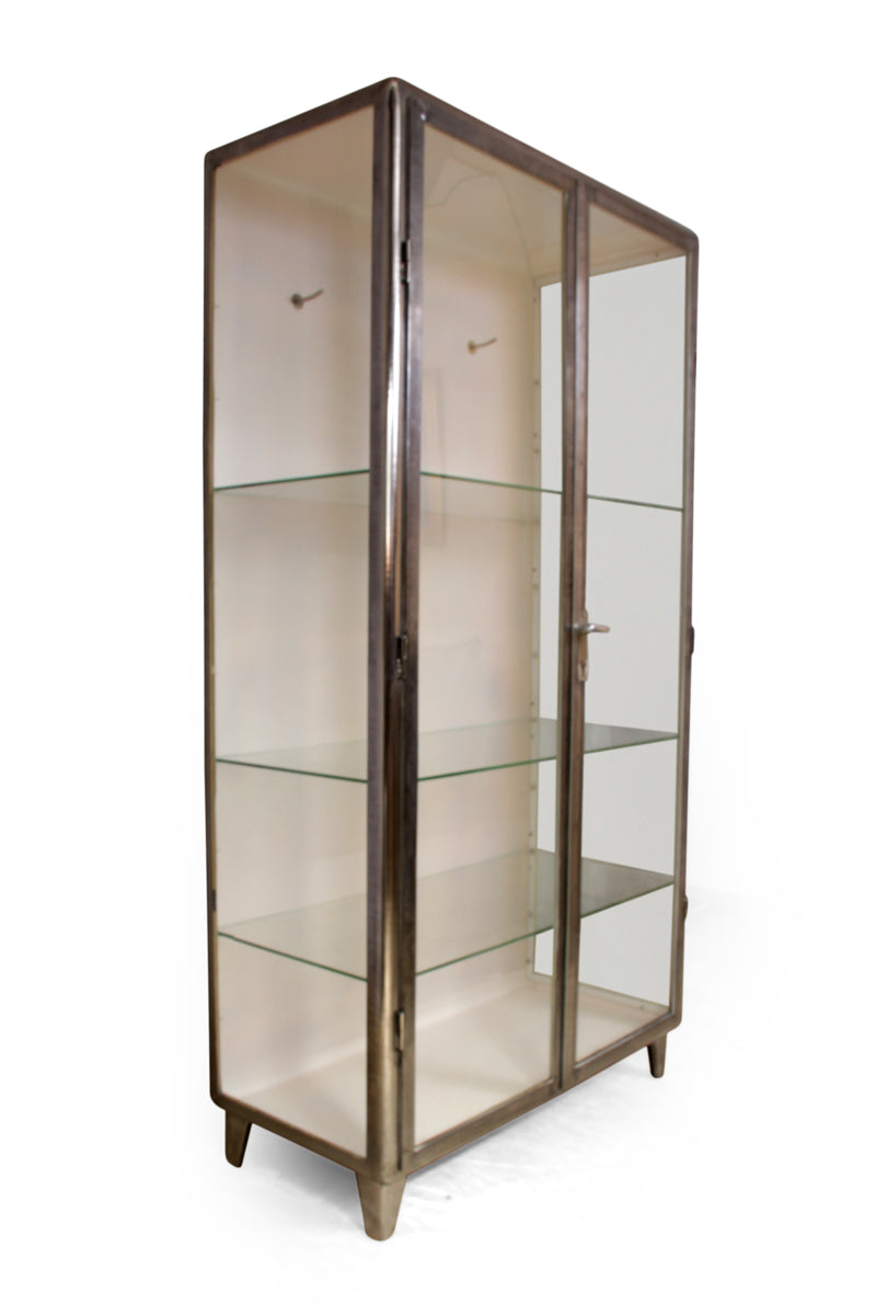 Polished Steel Medical Cabinet c1930