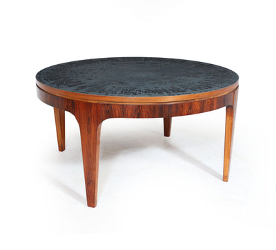 Mid Century Aluminium and rosewood Coffee Table side