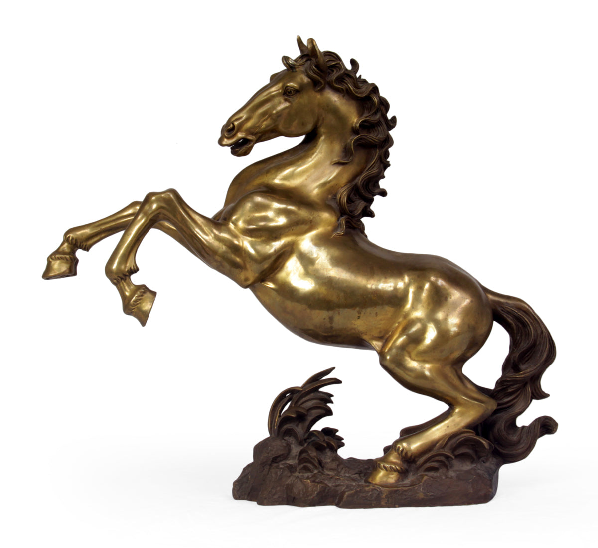 Mid Century Bronze Horse Rearing c1950