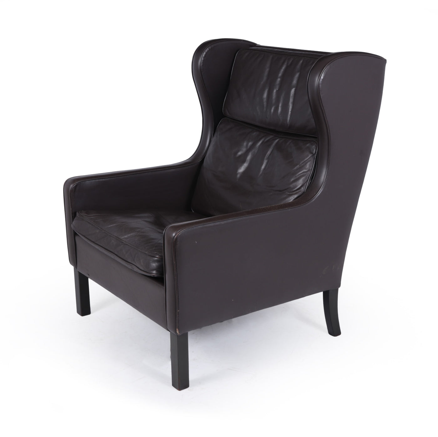 Mid Century Danish Leather Wing Chair c1960