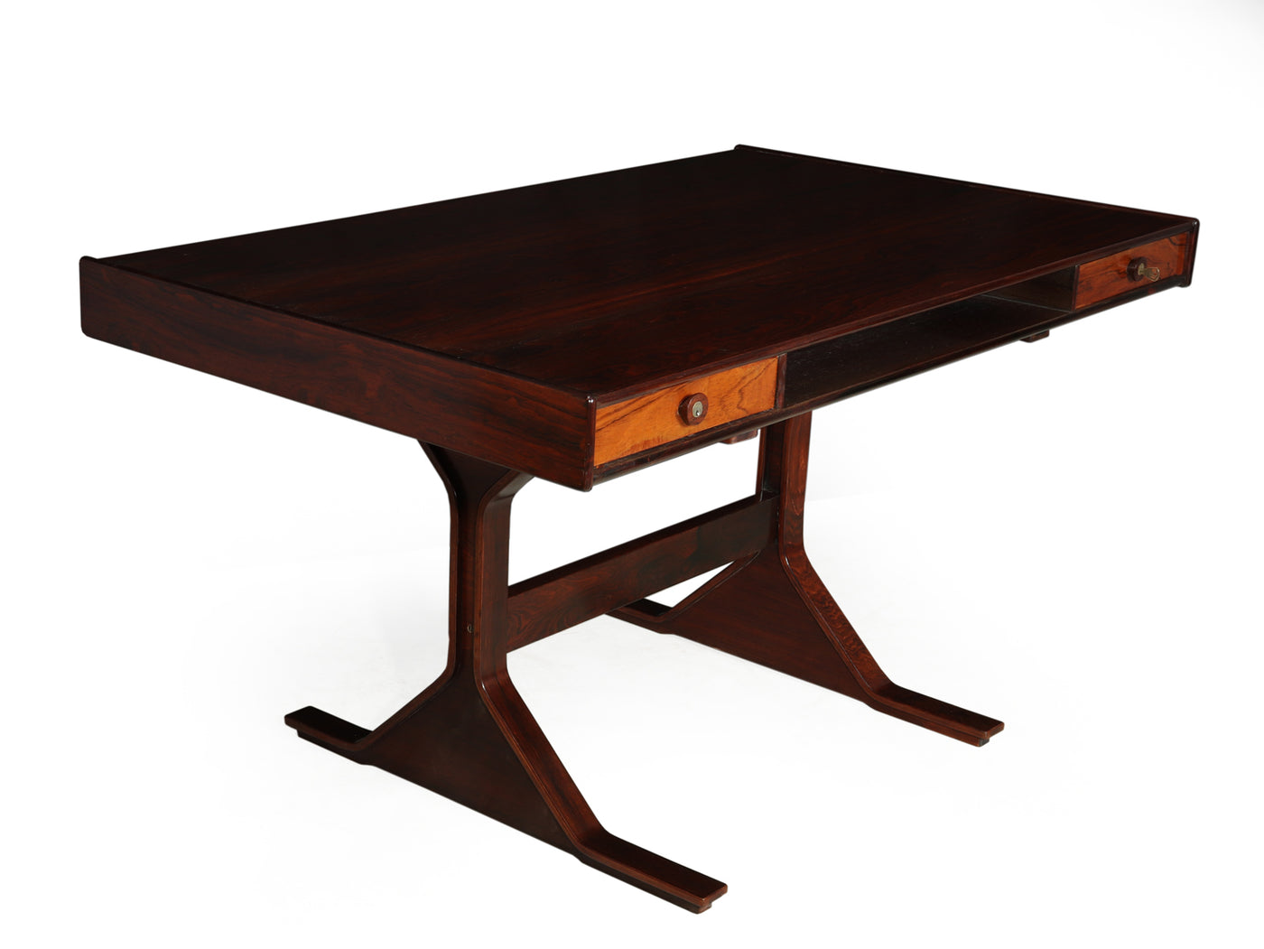 Mid Century Desk in Rosewood by Frattini for Bernini