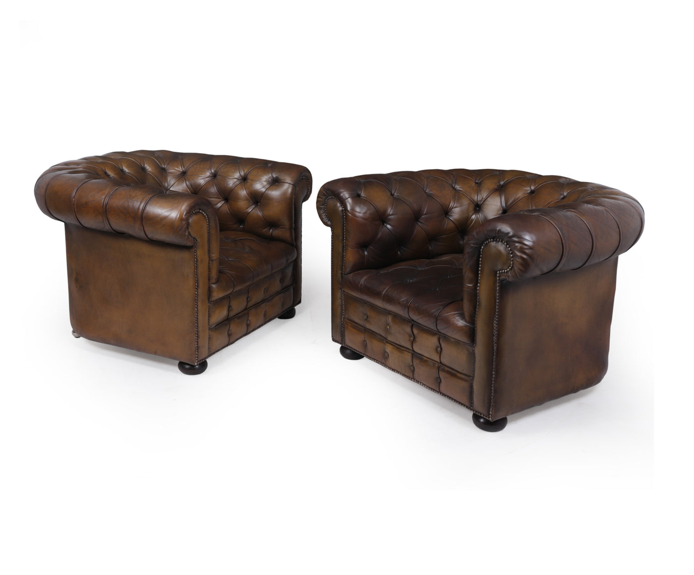  Leather Chesterfield Club Chairs