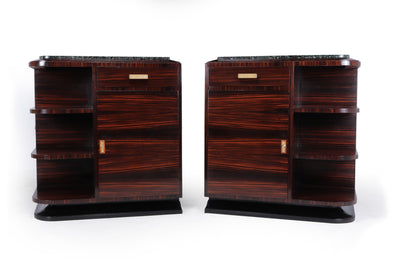 Pair of French Art Deco Macassar Ebony Cabinets