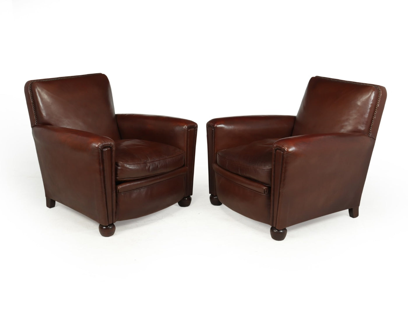 Pair of French Leather Club Chairs c1941