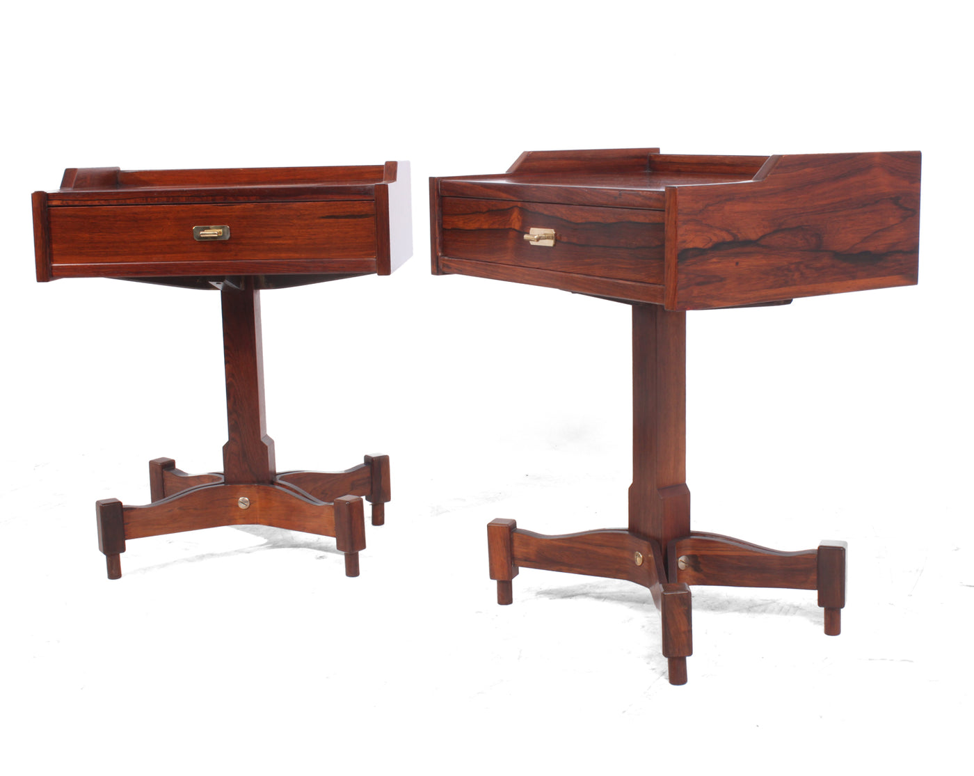 Pair of Italian Rosewood Bedside Tables by Sormani
