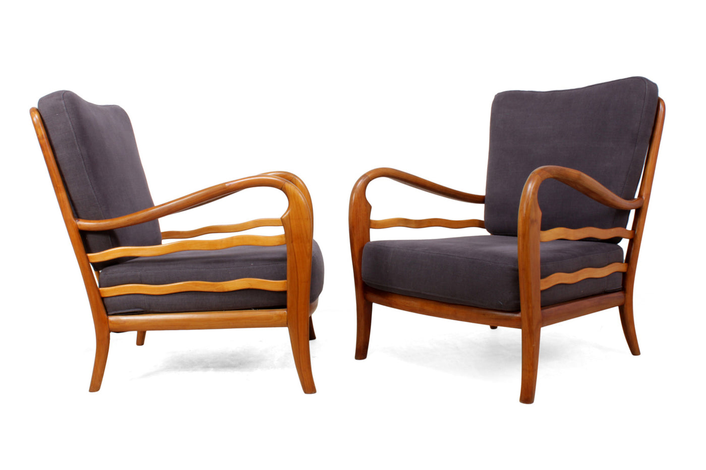 A Pair of Armchairs in the Style of Paolo Buffa