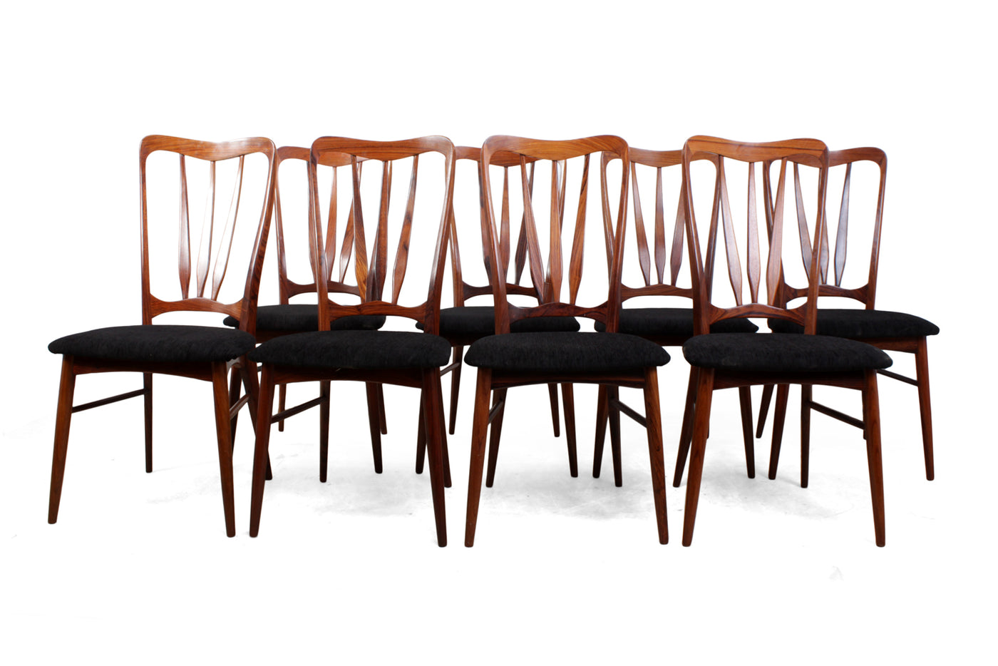 Mid Century Dining Chairs “Ingrid” by Koefoeds Hornslet set of 8