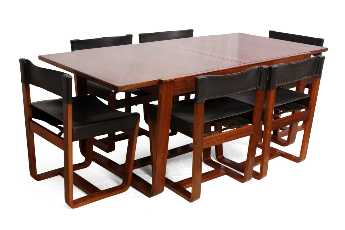 Rosewood Dining Table and Chairs by UNIFLEX c1960