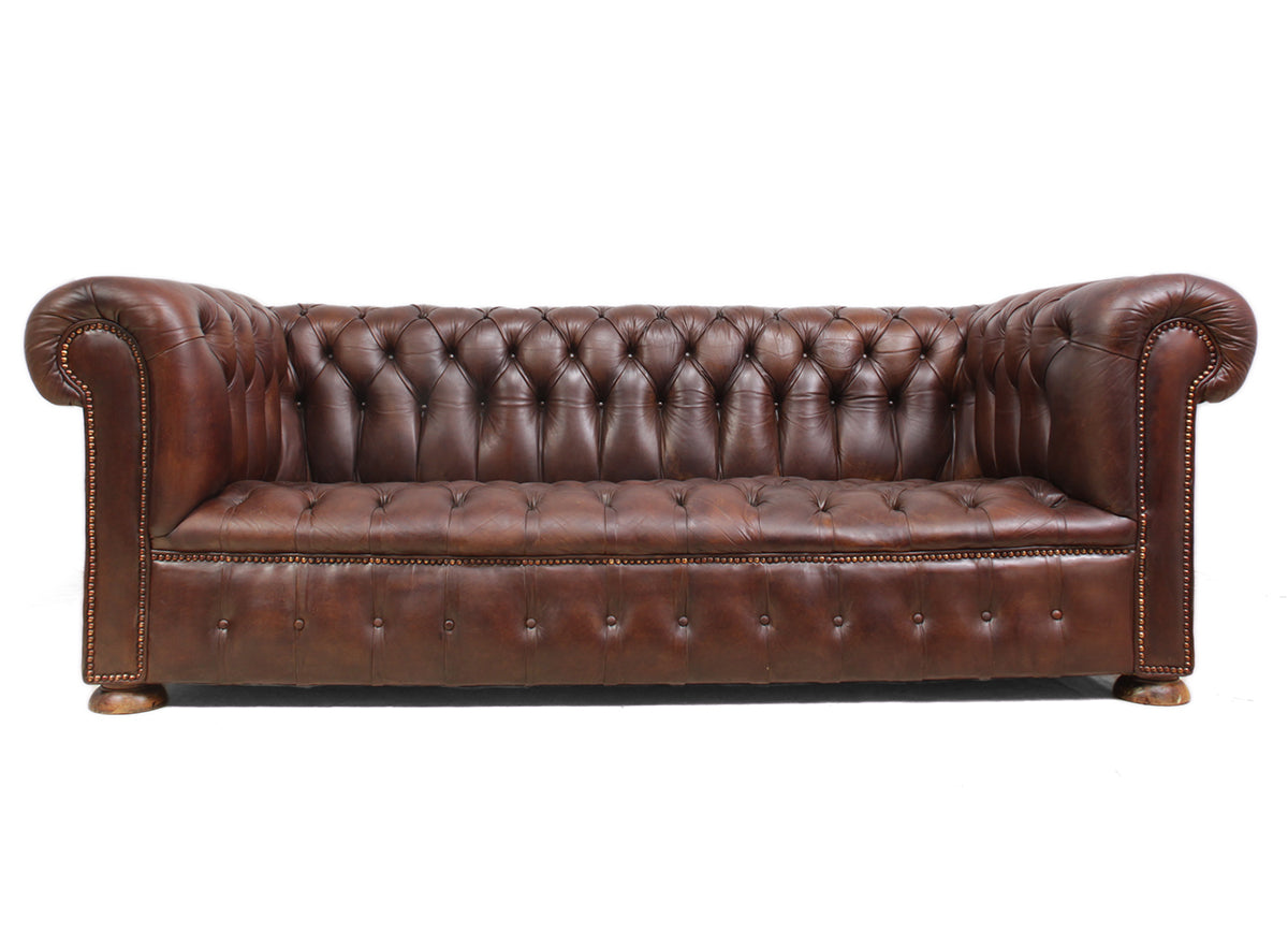 Brown Leather Vintage Leather Chesterfield